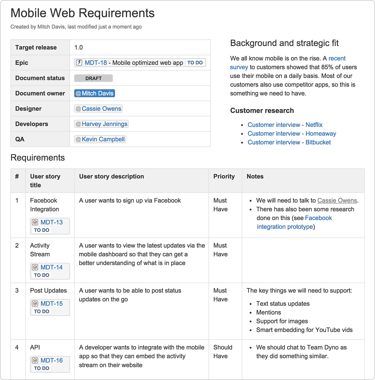 Creating A Lean, Mean Product Requirements Machine | Atlassian